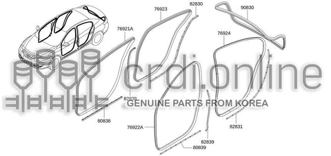 SEAL-FRONT DOOR PARTINGRH 80830-0010R 808300010R 80830 0010R