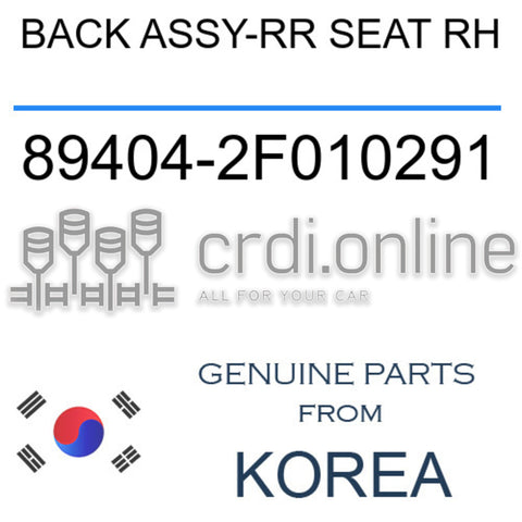 BACK ASSY-RR SEAT RH 89404-2F010291 894042F010291 89404 2F010291