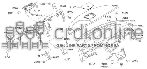 DAMPER ASSY-GLOVE BOX 81965-52000 8196552000 81965 52000