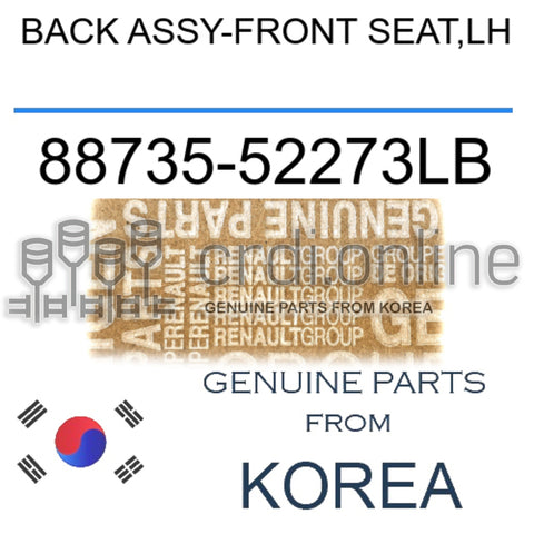 BACK ASSY-FRONT SEAT,LH [ORIGINAL] 88735-52273LB 8873552273LB 88735 52273LB