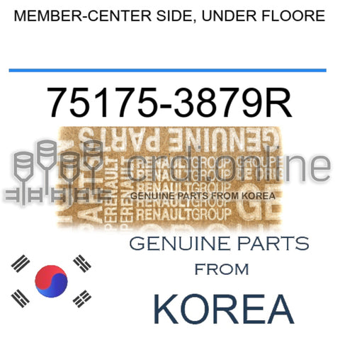 MEMBER-CENTER SIDE, UNDER FLOORE [ORIGINAL] 75175-3879R 751753879R 75175 3879R