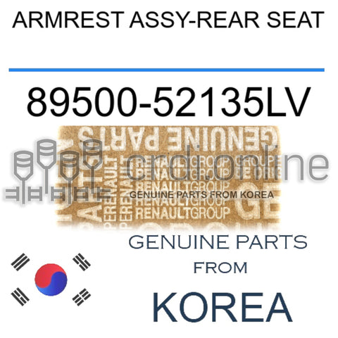 ARMREST ASSY-REAR SEAT [ORIGINAL] 89500-52135LV 8950052135LV 89500 52135LV