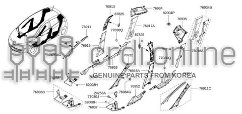COVER-FRONT SEAT BELT RETRACTOR 87825-9619R 878259619R 87825 9619R