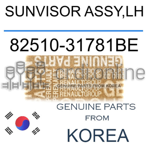 SUNVISOR ASSY,LH [ORIGINAL] 82510-31781BE 8251031781BE 82510 31781BE