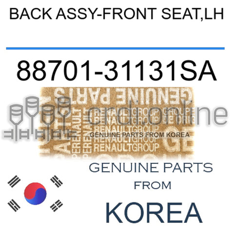 BACK ASSY-FRONT SEAT,LH [ORIGINAL] 88701-31131SA 8870131131SA 88701 31131SA