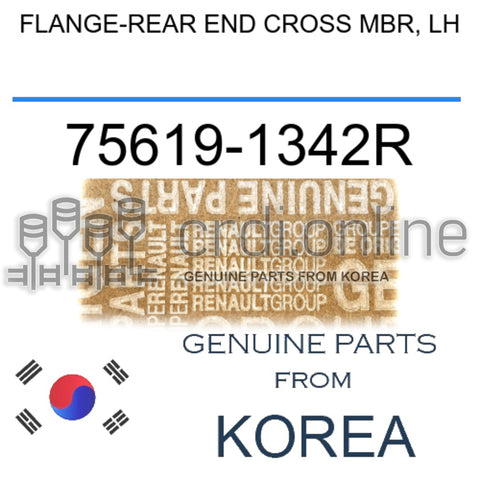 FLANGE-REAR END CROSS MBR, LH [ORIGINAL] 75619-1342R 756191342R 75619 1342R