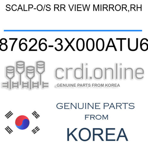 SCALP-O/S RR VIEW MIRROR,RH 87626-3X000ATU6 876263X000ATU6 87626 3X000ATU6