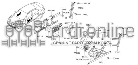 MOTOR ASSY-FRONT DOOR REGULATORRH 80730-7492R 807307492R 80730 7492R