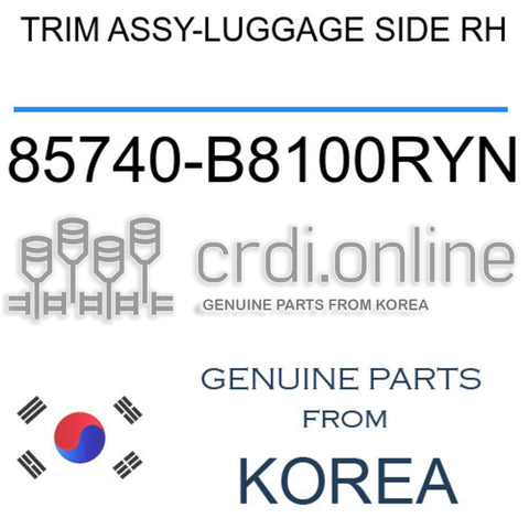 TRIM ASSY-LUGGAGE SIDE RH [ORIGINAL] 85740-B8100RYN 85740B8100RYN 85740 B8100RYN