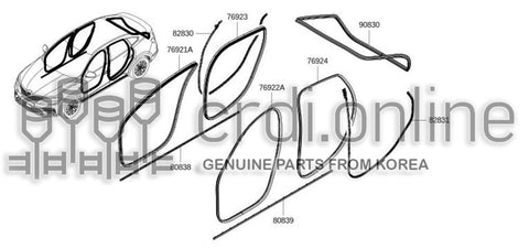 WELT-BODY SIDEFRONT RH 80832-0830R 808320830R 80832 0830R