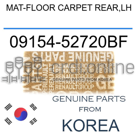 MAT-FLOOR CARPET REAR,LH [ORIGINAL] 09154-52720BF 0915452720BF 09154 52720BF
