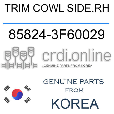 TRIM COWL SIDE.RH [ORIGINAL] 85824-3F60029 858243F60029 85824 3F60029