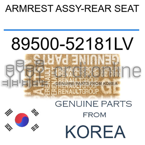 ARMREST ASSY-REAR SEAT [ORIGINAL] 89500-52181LV 8950052181LV 89500 52181LV