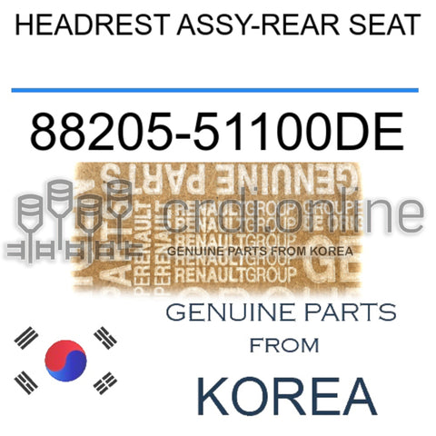 HEADREST ASSY-REAR SEAT [ORIGINAL] 88205-51100DE 8820551100DE 88205 51100DE