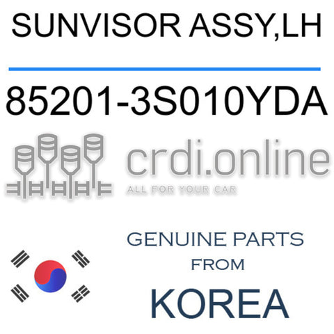 SUNVISOR ASSY,LH [ORIGINAL] 85201-3S010YDA 852013S010YDA 85201 3S010YDA