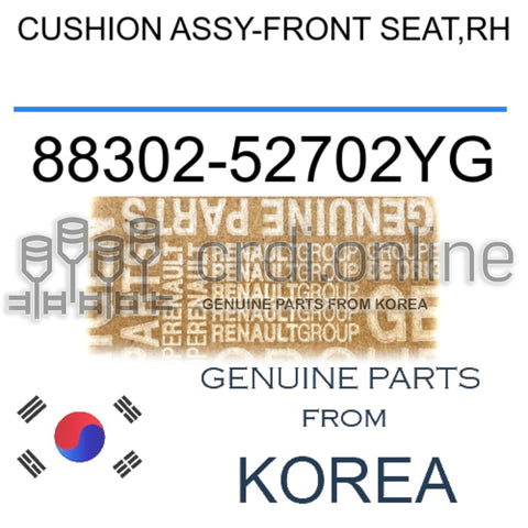 CUSHION ASSY-FRONT SEAT,RH [ORIGINAL] 88302-52702YG 8830252702YG 88302 52702YG