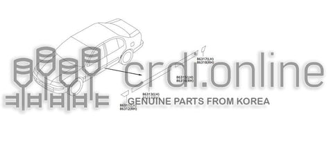 MOULDING ASSY-FRONT FENDERREAR RH 86312-51750BP 8631251750BP 86312 51750BP