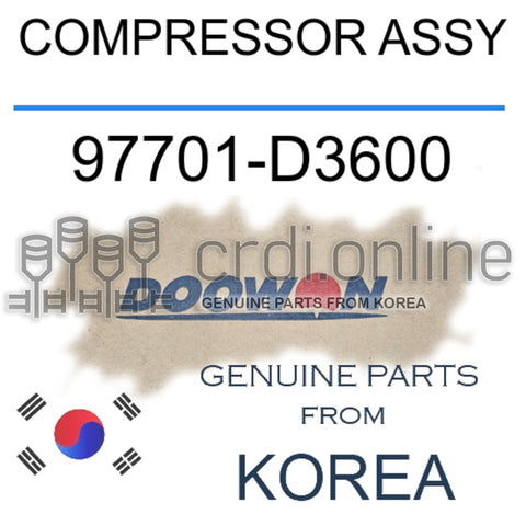 COMPRESSOR ASSY [DOOWON] 97701-D3600 97701D3600 97701 D3600