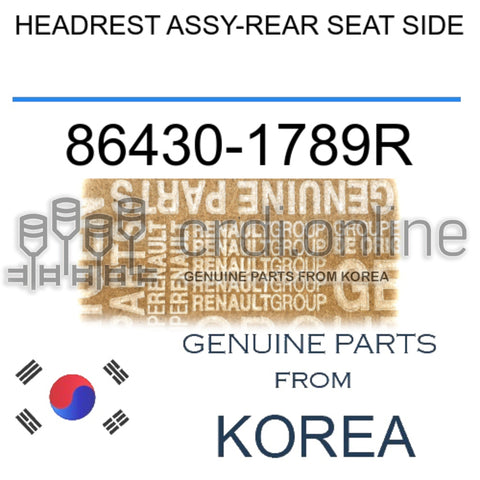 HEADREST ASSY-REAR SEAT SIDE [ORIGINAL] 86430-1789R 864301789R 86430 1789R