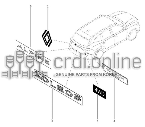 MONOGRAM-REAR 90890-8354R 908908354R 90890 8354R
