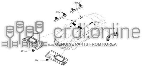 HOOK-SUNVISOR 96411-2215R 964112215R 96411 2215R