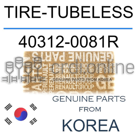 TIRE-TUBELESS [ORIGINAL] 40312-0081R 403120081R 40312 0081R