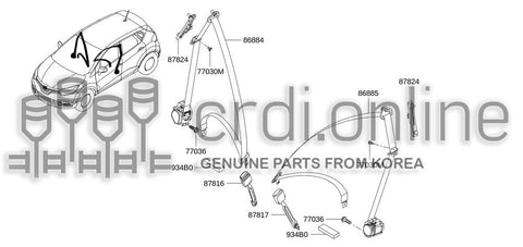 BELT ASSY-TONGUEPRETENSIONER FRONT LH 86885-6883R 868856883R 86885 6883R