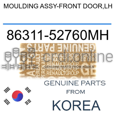 MOULDING ASSY-FRONT DOOR,LH [ORIGINAL] 86311-52760MH 8631152760MH 86311 52760MH