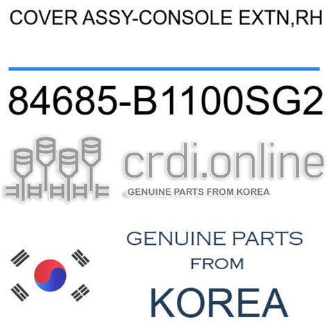 COVER ASSY-CONSOLE EXTN,RH [ORIGINAL] 84685-B1100SG2 84685B1100SG2 84685 B1100SG2