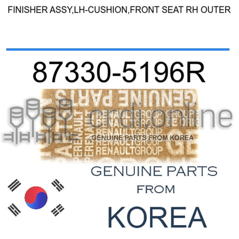 FINISHER ASSY,LH-CUSHION,FRONT SEAT RH OUTER [ORIGINAL] 87330-5196R 873305196R 87330 5196R