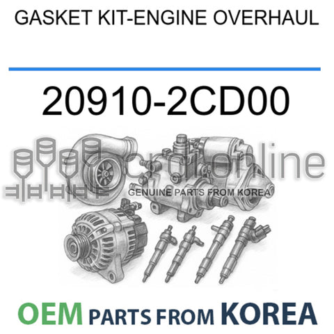 [OEM] GASKET KIT-ENGINE OVERHAUL 20910-2CD00 209102CD00 20910 2CD00