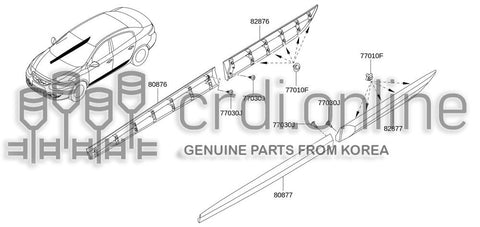MOULDING ASSY-FRONT DOORLOWER RH 80186-9951R 801869951R 80186 9951R