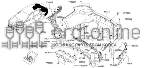 BRACKET ASSY-REAR BUMPER SIDERH B 85224-4648R 852244648R 85224 4648R