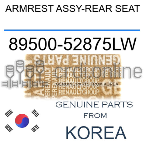 ARMREST ASSY-REAR SEAT [ORIGINAL] 89500-52875LW 8950052875LW 89500 52875LW
