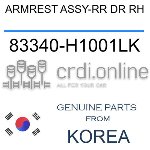 ARMREST ASSY-RR DR RH 83340-H1001LK 83340H1001LK 83340 H1001LK