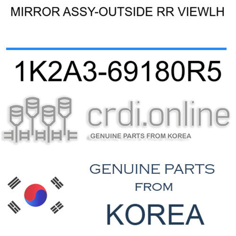 MIRROR ASSY-OUTSIDE RR VIEWLH [ORIGINAL] 1K2A3-69180R5 1K2A369180R5 1K2A3 69180R5