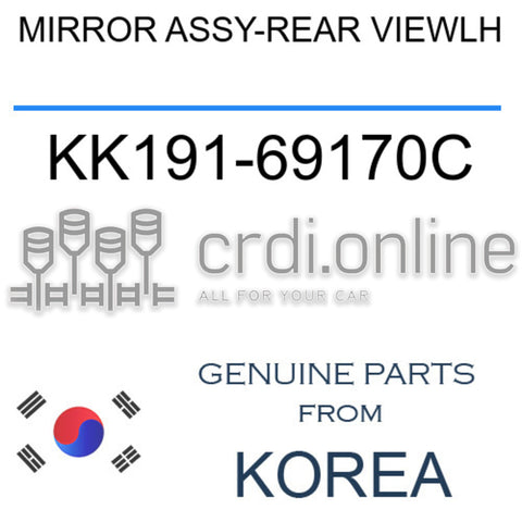 MIRROR ASSY-REAR VIEWLH [ORIGINAL] KK191-69170C KK19169170C KK191 69170C