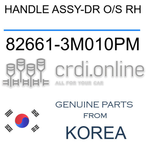 HANDLE ASSY-DR O/S RH [ORIGINAL] 82661-3M010PM 826613M010PM 82661 3M010PM