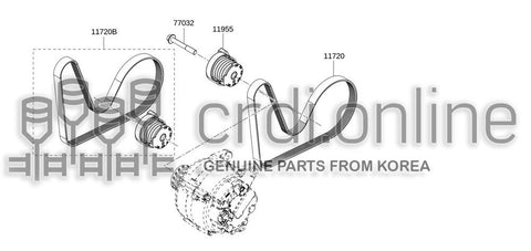 BELT & PULLEY KIT(W/O PULLEY) 11720-2495R 117202495R 11720 2495R