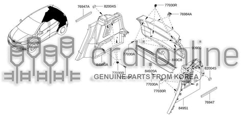 FINISHER ASSY-LUGGAGE SIDELOWER LH 84951-1061R 849511061R 84951 1061R