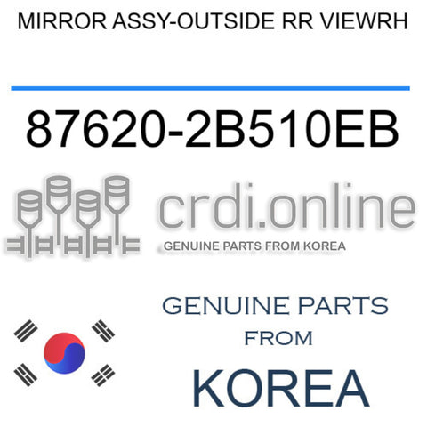 MIRROR ASSY-OUTSIDE RR VIEWRH [ORIGINAL] 87620-2B510EB 876202B510EB 87620 2B510EB