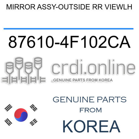 MIRROR ASSY-OUTSIDE RR VIEWLH [ORIGINAL] 87610-4F102CA 876104F102CA 87610 4F102CA