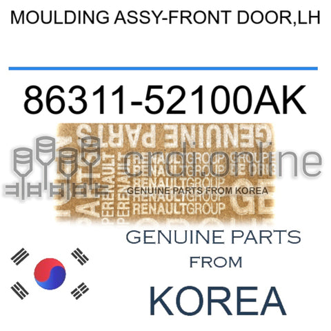 MOULDING ASSY-FRONT DOOR,LH [ORIGINAL] 86311-52100AK 8631152100AK 86311 52100AK