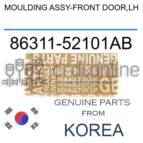 MOULDING ASSY-FRONT DOOR,LH [ORIGINAL] 86311-52101AB 8631152101AB 86311 52101AB