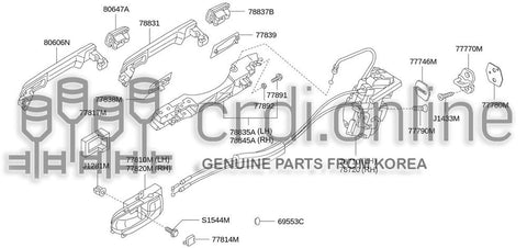 LOCK ASSY-REAR DOORRH 78720-52020 7872052020 78720 52020