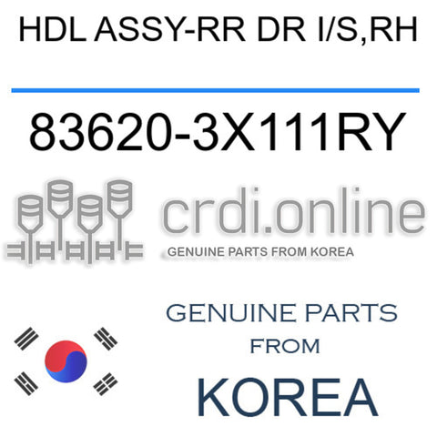 HDL ASSY-RR DR I/S,RH 83620-3X111RY 836203X111RY 83620 3X111RY