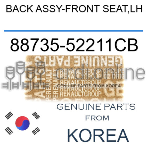 BACK ASSY-FRONT SEAT,LH [ORIGINAL] 88735-52211CB 8873552211CB 88735 52211CB