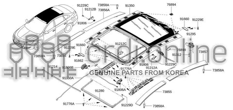 MOULDING-ROOF SIDEREAR RH 73856-0039R 738560039R 73856 0039R