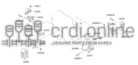 INSULATOR ASSY-ENGINE MOUNTINGREAR 24240-52000 2424052000 24240 52000