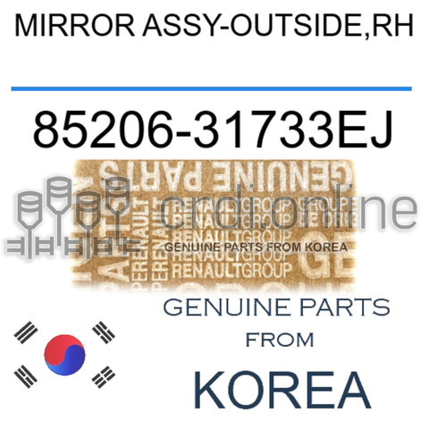 MIRROR ASSY-OUTSIDE,RH [ORIGINAL] 85206-31733EJ 8520631733EJ 85206 31733EJ